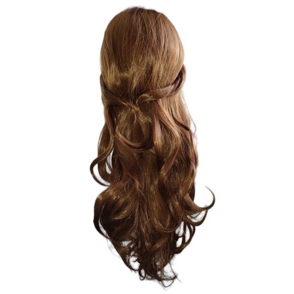 NIB Long Brunette Wig With a Hint of Red and a Removable Bun - Picture 4 of 6